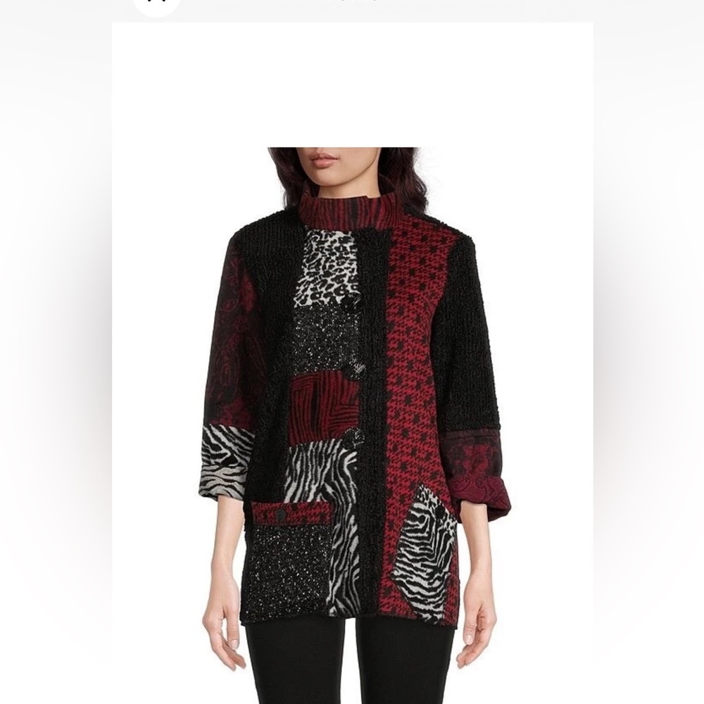 Ali Miles Patchwork Jacket/Cardigan petite small‎